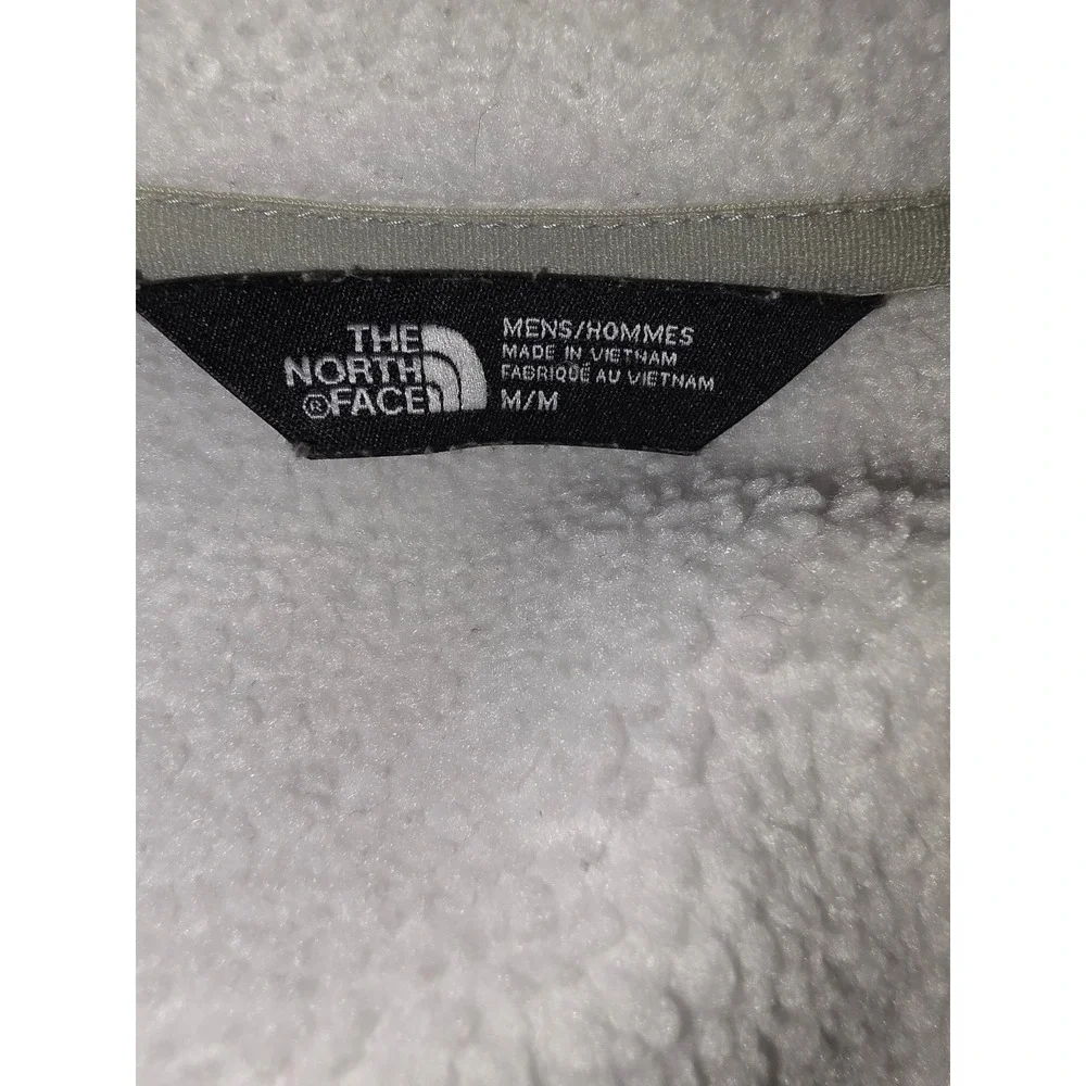 The North Face Mens Grey Full Zip Sherpa Lined Fleece Jacket Medium Mock Neck
